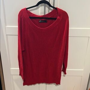 New York & Company Red Crew Neck Sweater